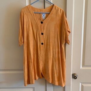 Blue Butterfly Trading Co Orange Button-Up Women's Top